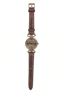 Orologio da Donna alla Moda Hyf con Cassa Rotonda Placcata Oro, Cinturino in Pelle, Resistente all'Acqua - Product Image 1
