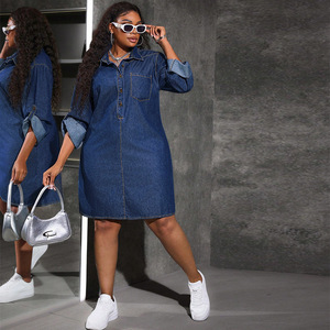 Chic Styles and Comfort in knee length denim dress for Trendy Women