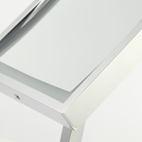 Miroir de maquillage carré à LED de bureau, cadre en acier inoxydable, processus de placage à cinq couches, vente en gros d'usine