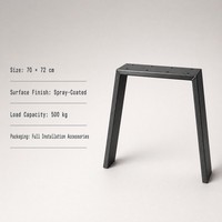Piétement de table en métal noir avec trous de fixation, revêtement par pulvérisation pour cadres de table