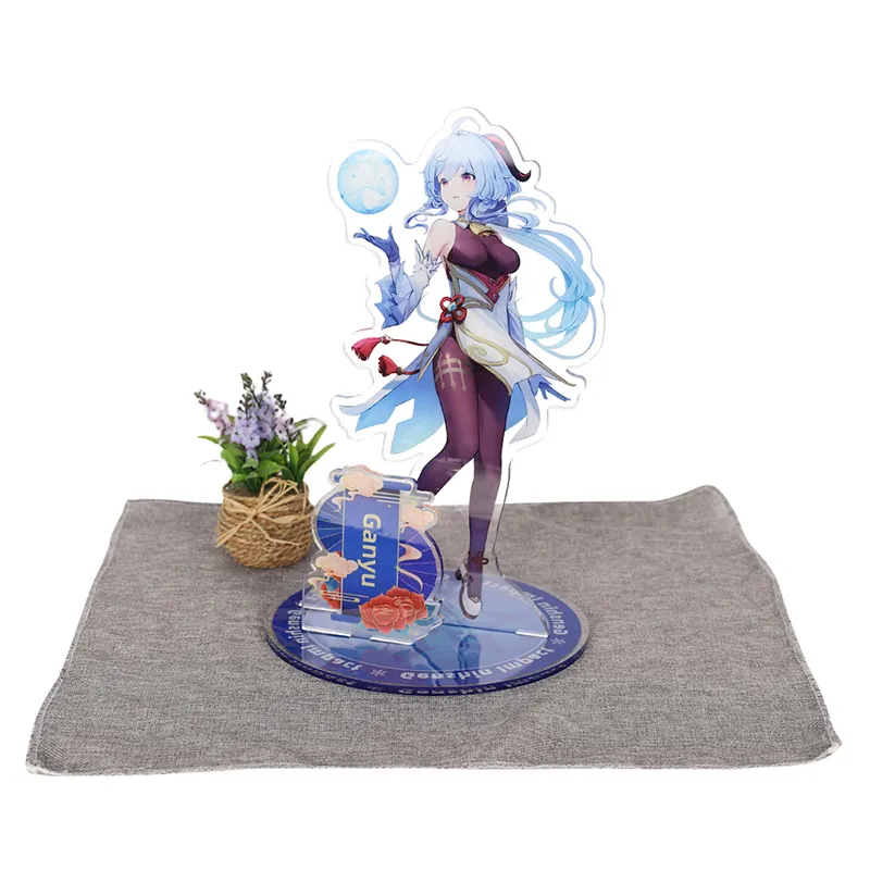 Figura de Anime Genshin Impact de 36cm Ganyu/Keqing/Paimon figura de acción Yae Miko/Hu Tao acrílico standee pantalla acrílica personalizada