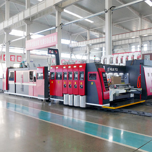 Ligne de production de cartons Huayu Machinery Equipment Type 1224, machine intégrée d'impression, de découpe, de collage et d'emballage à haute vitesse - Product Image 1