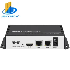 Uray 4K HEVC H.265 H.264 IPสตรีมมิ่งวิดีโอตัวแปลงสัญญาณสำหรับRTMP UDP HTTP RTSP HLS M3U8 URL RTMP RTMPS UDP HTTP RTSP HLS SRT