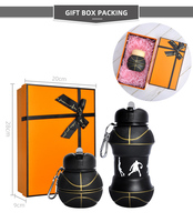 Bouteille d'eau pliable en silicone extensible pour le football de golf, série de sports de plein air de qualité alimentaire pour les enfants