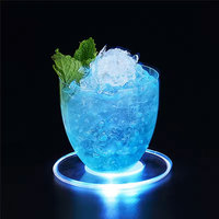 Sous-verres LED multicolores à changement de couleur RGB, sous-verres lumineux ronds en acrylique pour bar, maison, mariage, fournitures de fête