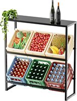 Étagère à caisses de boissons en métal avec support pour 6 caisses de boissons, autoportante, écologique, pour caisses de bière, cuisine