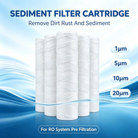 Cartouche filtrante pré-filtration domestique en coton PP à enroulement, spécifications multi-microns pour système de filtration d'eau par osmose inverse