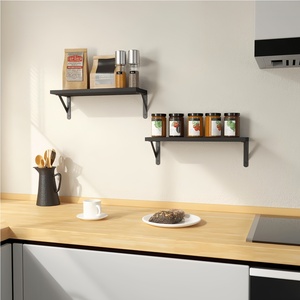 Étagères flottantes en bois et fer, robustes, vintage, pour montage mural, étagères suspendues, rangement pour épices dans la salle de bain, chambre à coucher, bureau, <span class=keywords><strong>salon</strong></span> - Product Image 6
