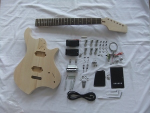 Guitare en acajou massif à monter soi-même, 6 cordes - Personnalisable (polie/laquée) pour débutants et professionnels, fabrication chinoise - Product Image 3