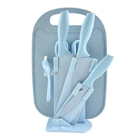 KINGWISE Lot de 7 couteaux de cuisine en acier inoxydable de haute qualité Ensemble de couteaux de chef antiadhésifs avec bloc Nouveau design Outil de cuisine