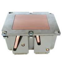 Dissipateur thermique pour CPU LGA 3647, 4 caloducs, éclairage LED, refroidisseur de boîtier d'ordinateur 2U en aluminium personnalisé avec 17 dBa de silencieux et deux roulements à billes