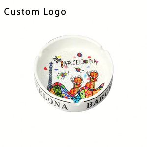 Ceniceros Redondos de Cerámica Hechos a Mano, Porta Cigarros de Porcelana de 3/4/5 Pulgadas con Impresión Personalizada para Ocasiones Especiales - Product Image 2