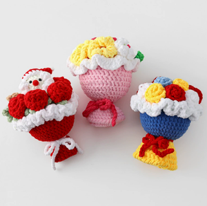 Luckykoo, bouquet <span class=keywords><strong>de</strong></span> fleurs en <span class=keywords><strong>laine</strong></span> <span class=keywords><strong>de</strong></span> grande taille, fait à <span class=keywords><strong>la</strong></span> main, en crochet, pour Noël - Product Image 5