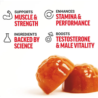 Gummies Booster X180 de Haute Qualité avec Extrait de Horny Goat Weed, Tribulus Terrestris, Fenugrec et Maca Noire