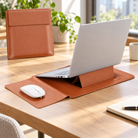Housse pliable pour ordinateur portable en PU avec support et tapis de souris, sacoche d'ordinateur multicolore avec pochette d'alimentation en option