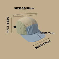Casquette de camping-car personnalisée en nylon imperméable à l'eau pour l'extérieur à séchage rapide Casquette de camp 5 panneaux vierge Running Five