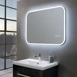 Beste Qualität LED beleuchteten Spiegel mit Lichtern Wand Eitelkeit Spiegel Anti Fog Bluetooth Badezimmers piegel