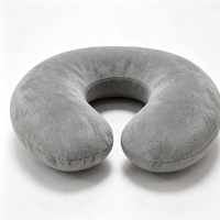 Bantal Leher Bentuk U Custom Grosir, Bantal Penyangga Leher Ergonomis Busa Memori untuk Istirahat Perjalanan Pesawat Mobil
