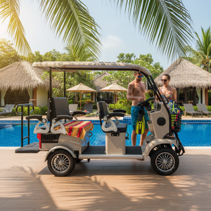 Patinete Eléctrico de Litio HLD de 2+4 Plazas con <span class=keywords><strong>Amortiguador</strong></span> Hidráulico Delantero Cuadriciclo Eléctrico de 4 Ruedas y 800W para Carga o Familia - Product Image 6