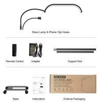 Anneau lumineux professionnel avec logo gratuit, lampe pour cils avec support de téléphone, lampe demi-lune de 24 pouces pour les cils
