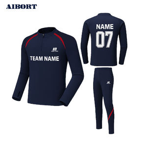 トレンド感のあるプレミアムな吸汗速乾性、ソフトタッチ、カスタムロゴ入り長袖サッカートレーニングウェア（チームトレーニング用、夏向け） - Product Image 1