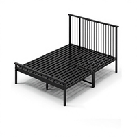 Base de colchón de listones de acero elegante color champán, estructura KD para cama individual/doble, marco de cama resistente para hotel/apartamento