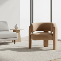 Fauteuil moderne en velours durable pour salon et chambre à coucher avec rembourrage en éponge, chaise de canapé pour hôtel, mobilier de maison