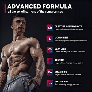 Suplemento Deportivo Vegano OEM, Gomitas de Creatina Monohidrato con Sabor a Bayas Mixtas para el Crecimiento Muscular, Pre-entrenamiento y Desarrollo Muscular - Product Image 3