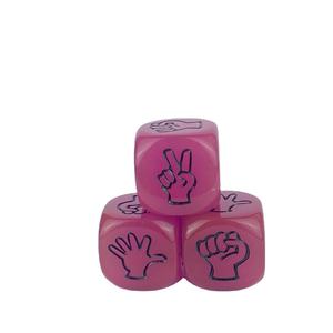 Luminoso 20mm 6 lados acrílico PMMA colores fluorescentes <span class=keywords><strong>piedra</strong></span> roca papel tijeras mano juego dedo adivinanzas juego dados cubo - Product Image 3
