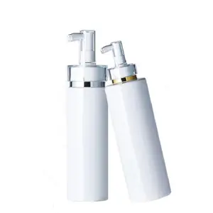 PET Plastic Bottle White 150ML 200ml 300ML 500ML Acrylic Silver Gold Pump Lotion Hand Sanitizer Liquid Soap Packaging Container