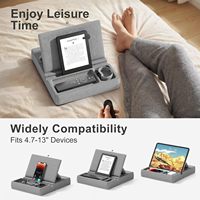 Support de tablette réglable en mousse et polyester pour iPad, utilisable sur les genoux, le lit et le canapé, pliable et portable