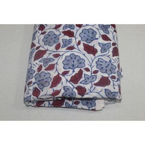 Tela de Algodón Estampada a Mano al por Mayor, Tela de Algodón Ligera, Tela Floral Hecha a Mano en India para Confección de Vestidos para Niñas - Product Image 4