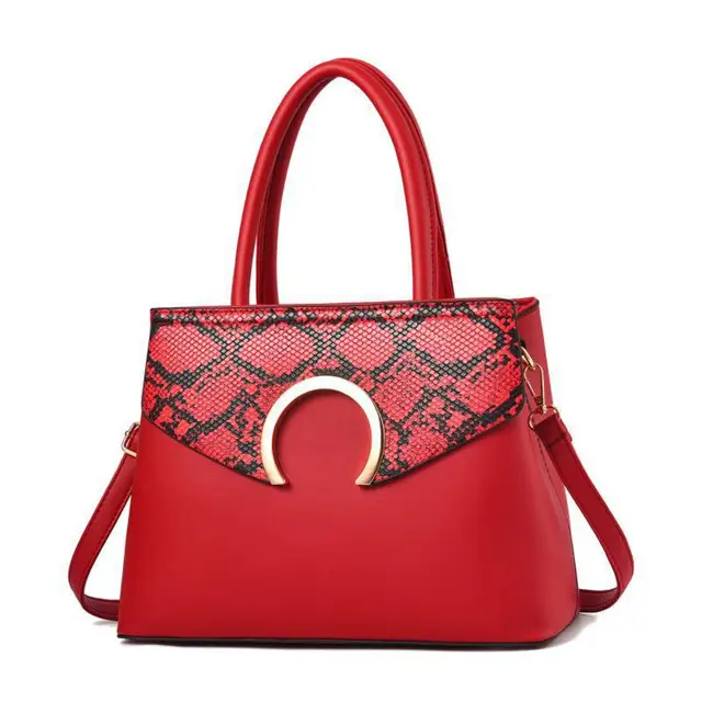 2020New moda tasarım yılan ve PU deri bayan çanta kadın çanta