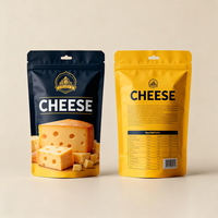 Sachet d'emballage alimentaire imprimé sur mesure pour produits céréaliers, préformé sous vide, pour pain, pizza, crêpes, gaufres, mélange et pochette verticale pour fromage