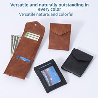 Dompet Koin Pabrik BSCI Motif Kulit Kuda Gila Dompet Pria Tempat Kartu Dompet Koin Multifungsi Lapisan Poliester Penggunaan Unisex