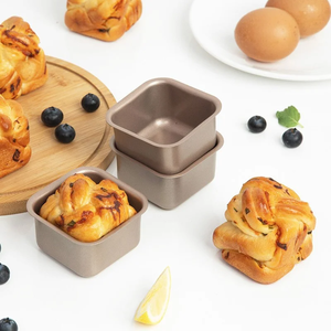 <b>Square</b> Mini Carbon Steel Cake Mould Non-stick Small Bread Toast Trays Baking Pan Multifunctional Mousse Cup Kitchen Baking <b>Tools</b> - Product Image 2