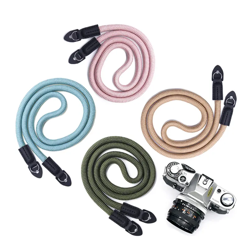 for DSLR Outdoor Climbing Crossbody Adjustable Shoulder 10mm Quick Release Nylon Custom Long Blank Thick Neck Camera Rope Strap