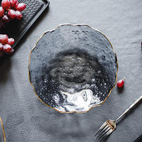 Bol à salade créatif en verre transparent Assiette à salade créative en verre transparent