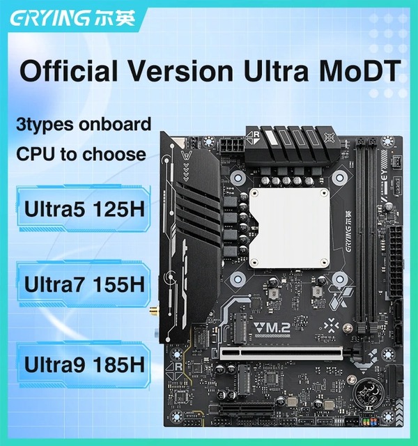 ERYING MODT M-ATX Ultra 185H 155H 125H New 16-core 2.2GHz 25MB L3 Cache 64-bit CPU Motherboards Desktops LGA115X DDR5 Dual