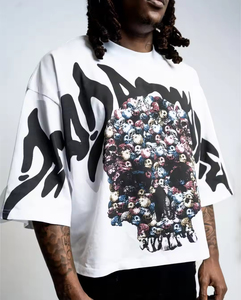 Camiseta de Hombre de Algodón 100% Pesado, Estampado Frontal, Talla Grande, Personalizada, con Estampado Gráfico Completo, Corte Recto y Recortado - Product Image 1