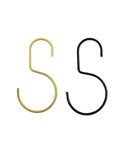 Benutzer definierte Creative Brass s Haken Schwarz Stahl S Kleiderbügel Haken Gold Farbe S Form Hänge haken - Product Image 1