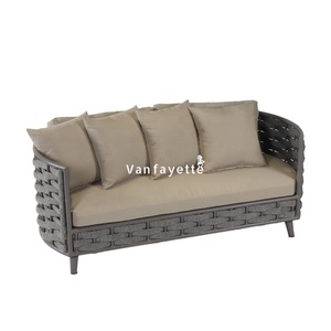 Patio trasero al aire libre <span class=keywords><strong>Cora</strong></span> 3 plazas jardín 4 piezas cuerda tejida al aire libre sofá seccional conjunto - Product Image 2