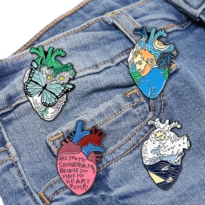 ขายส่งซอฟท์โลหะอวัยวะหัวใจเคลือบ Pins แพทย์พยาบาลหัวใจปกขา - Product Image 6