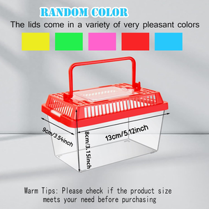 Transporteur d'animal familier en plastique de réservoir de <span class=keywords><strong>tortue</strong></span> Transparent portatif pour de petits Terrariums de reptiles - Product Image 3