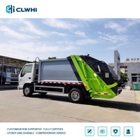 Camion compact Isuzu 4x2 pour le ramassage des déchets, 6 m³ Green Lifter, camion compacteur de déchets pour la ville, camion à ordures municipales