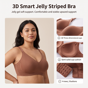 <span class=keywords><strong>Reggiseno</strong></span> Grande Taglia con Coppe Ampie, Comodo, Senza Cuciture, con Gel, Senza Ferretto, Bralette Plus Size da Donna, <span class=keywords><strong>Imbottito</strong></span> <span class=keywords><strong>Push</strong></span>-<span class=keywords><strong>up</strong></span> - Product Image 5
