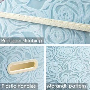 Foldable Fabric Storage <b>Bin</b> with <b>Lid</b> Rose Print Storage Box Basket Washable PP Plastic Board Decorative Cubes - Product Image 4
