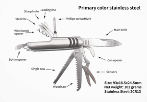 Dao Thép Không Gỉ Đa Năng Dụng Cụ Cắm Trại Ngoài Trời Sinh Tồn Gấp Gọn Đa Năng Dao Thụy Sĩ - Product Image 5