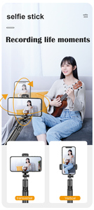 Flessibile S03 Selfie Stick 3 in 1 <span class=keywords><strong>Mini</strong></span> treppiede monopiede portatile estensibile con supporto per Selfie remoto per telefoni cellulari - Product Image 4