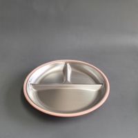 Lot de 3 bols pour enfants en acier inoxydable de qualité alimentaire avec couvercle en silicone, ensemble de couverts pour tout-petits, plat réutilisable pour la diversification alimentaire des bébés